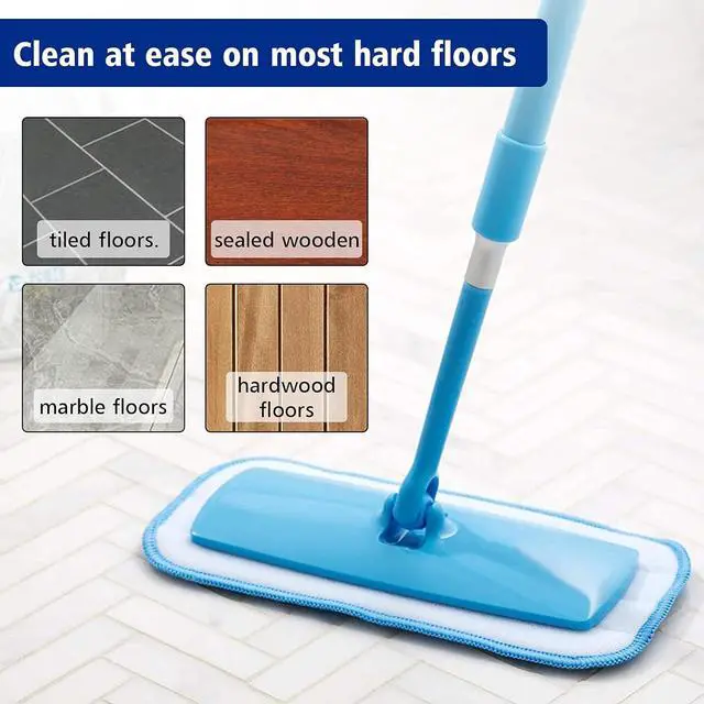 Alt view image 6 of 7 - Replacement Washable Microfiber Absorbing Mop Head - Compatible with E-Cloth Deep Clean Mop Head, Wet & Dry Cleaning Cloth Refills for All Hard-Floor (Blue) 6Pack