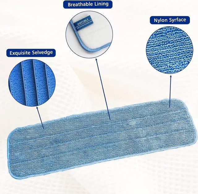 Alt view image 7 of 7 - Replacement Washable Microfiber Absorbing Mop Head - Compatible with E-Cloth Deep Clean Mop Head, Wet & Dry Cleaning Cloth Refills for All Hard-Floor (Blue) 6Pack