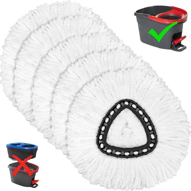 Main image of 5 Pack Mop Replacement Heads Compatible with Spin Mop, Microfiber Spin Mop Refills, Easy Cleaning Mop Head Replacement