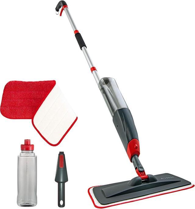 NileHome Mops For Floor Cleaning, Spray Mop With 580ml Refillable Bottle And 2 Replacement Pads Floor Mop For Household Commercial Hardwood Laminate Tile Ceramic, Red