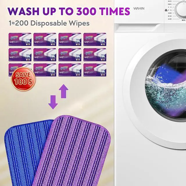 Alt view image 2 of 5 - 12 Pack Reusable Mop Pads Compatible with Swiffer Wet Jet Mop- Wet Pads Refill Washable Microfiber Mop Pads Wet Dry Mopping Cloths Replacements for Wetjet 12" Mop All Purpose Floor Cleaning