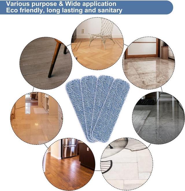 Alt view image 6 of 6 - Replacement Microfiber Cleaning Pads - 18''x5'' Dust Mop Chenille Refill Pet Sweeping Pad Compatible with Bona Mop, Washable Wet Dry Mop Head Fits 17 to 18 Flat Mop - 4 Pack