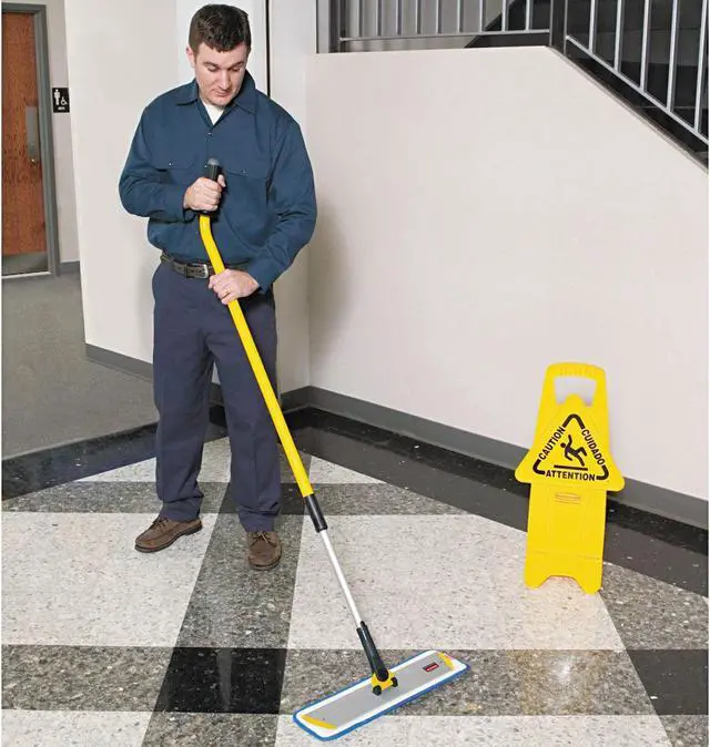 Alt view image 4 of 4 - Rubbermaid Commercial Products HYGEN Quick-Connect Ergonomic Extension/Extendable Handle/Stick, 48"-72", Yellow, for Janitorial/Professional Microfiber Floor Cleaning/Mopping