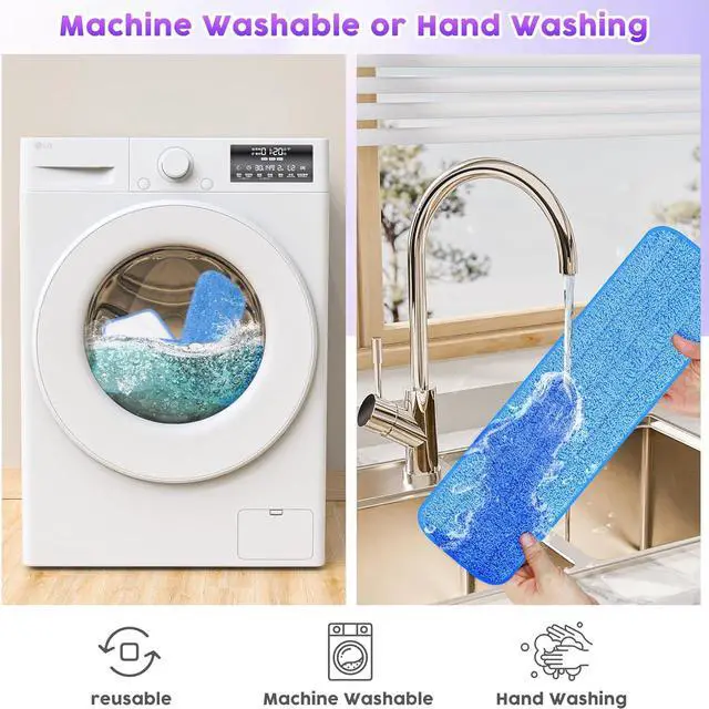 Alt view image 5 of 7 - 18 Pack Disposable Mop Pads for Swiffer PowerMop Multi-Surface Mop and Swiffer PowerMop Wood Mop, Reusable Mop Refill Pads Machine Washable Up to 100 Times for All Floor Surfaces