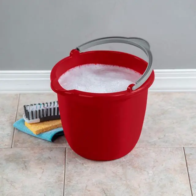 Alt view image 3 of 6 - Sterilite 10 Qt Spout Pail with Handle, Bucket for Household Cleaning, Washing The Car, and Mopping, Spout to Easily Pour Water, Red, 24-Pack