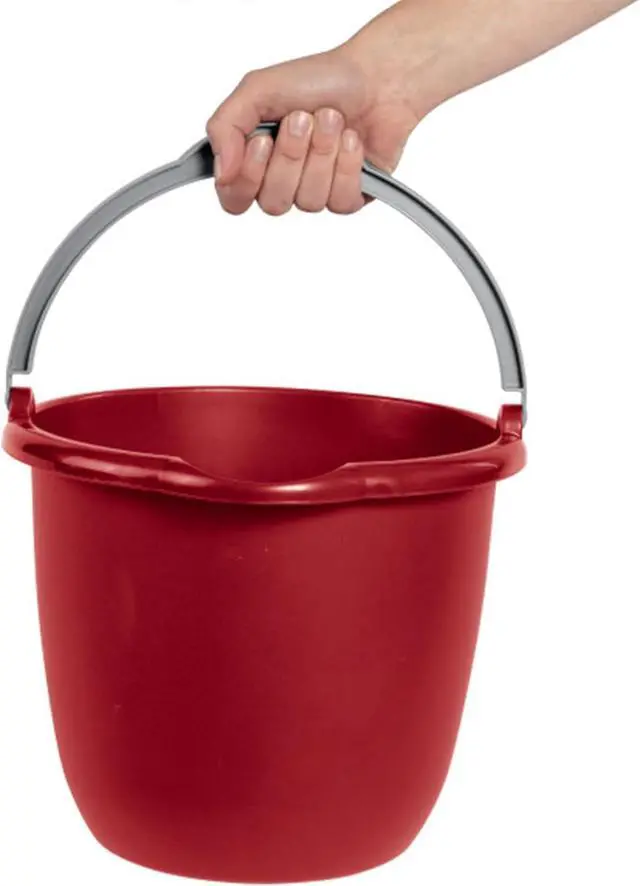 Alt view image 5 of 6 - Sterilite 10 Qt Spout Pail with Handle, Bucket for Household Cleaning, Washing The Car, and Mopping, Spout to Easily Pour Water, Red, 24-Pack