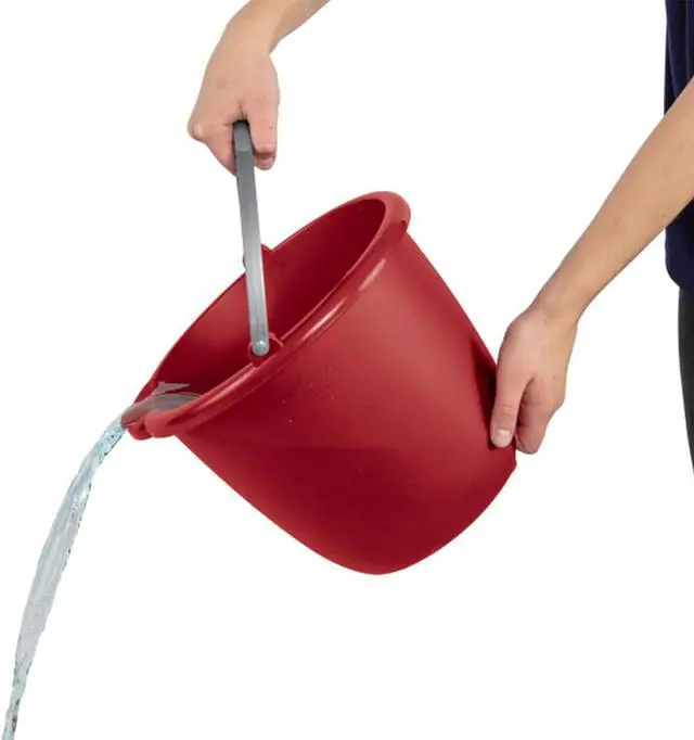 Alt view image 6 of 6 - Sterilite 10 Qt Spout Pail with Handle, Bucket for Household Cleaning, Washing The Car, and Mopping, Spout to Easily Pour Water, Red, 24-Pack