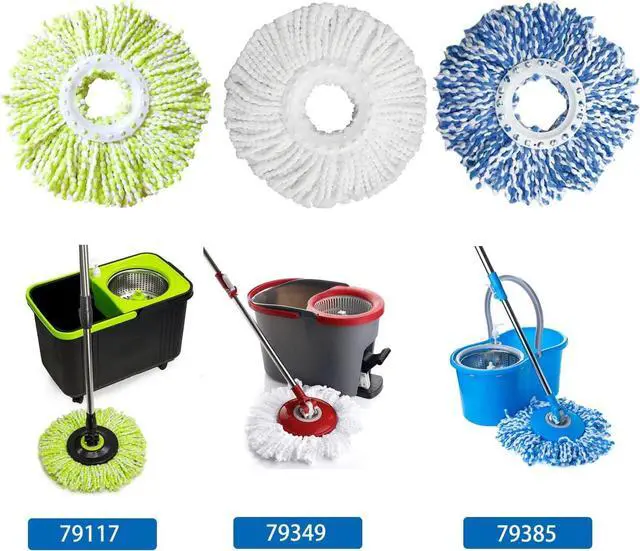 Alt view image 2 of 6 - 6 Pack Spin Mop Refill Pads Compatible with SIMPLI-Magic 79349 79117 979193 79229 Spin Mop Cleaning System, Part No.79161