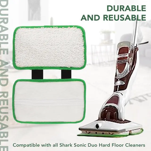 Alt view image 4 of 7 - Mop Pads Replacement Compatible with Shark Sonic Duo Hardwood Floor Cleaner - Reusable and Washable Mop Cloth Refill (5 Pack)