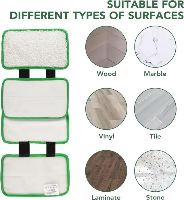 Alt view image 5 of 7 - Mop Pads Replacement Compatible with Shark Sonic Duo Hardwood Floor Cleaner - Reusable and Washable Mop Cloth Refill (5 Pack)