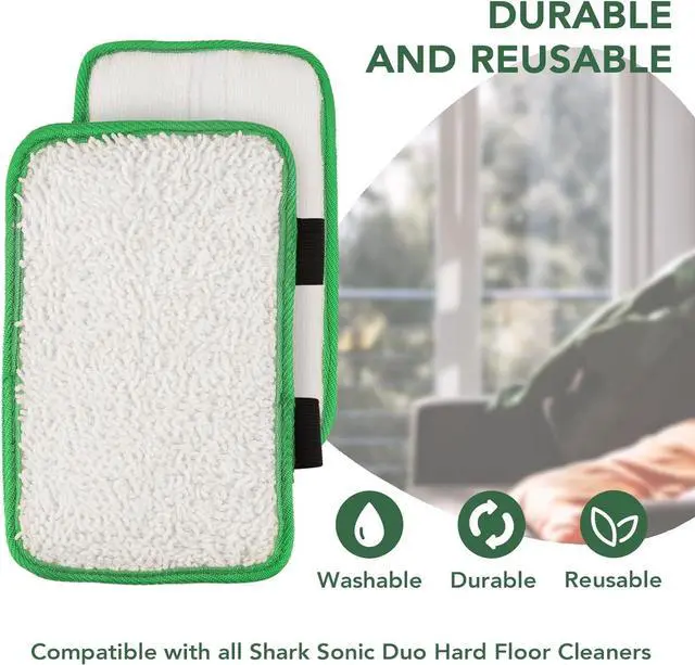 Alt view image 6 of 7 - Mop Pads Replacement Compatible with Shark Sonic Duo Hardwood Floor Cleaner - Reusable and Washable Mop Cloth Refill (5 Pack)