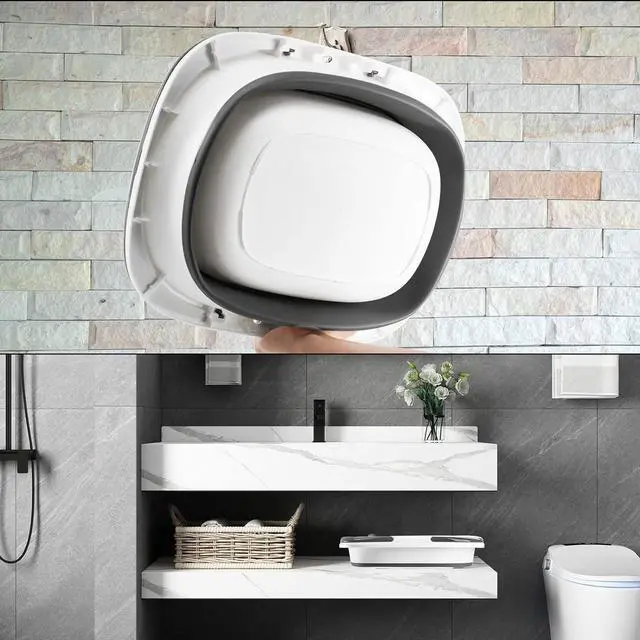 Alt view image 7 of 7 - Coloch 2 Pack 16L/4.2 Gallon Collapsible Plastic Bucket, Foldable Mop Bucket Laundry Basket with Handle, Portable Water Pail Space-Saving Bucket for House Cleaning, Car Washing, Fishing, Camping