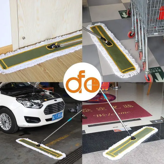 Alt view image 5 of 5 - OFO 43inch Industrial Commercial Dust Mop 2 Sets // Heavy Duty Dust Mop // 63inch Length Stainless Steel Handle //Easily Clean Large Area Factory,Shopping Mall,Garage