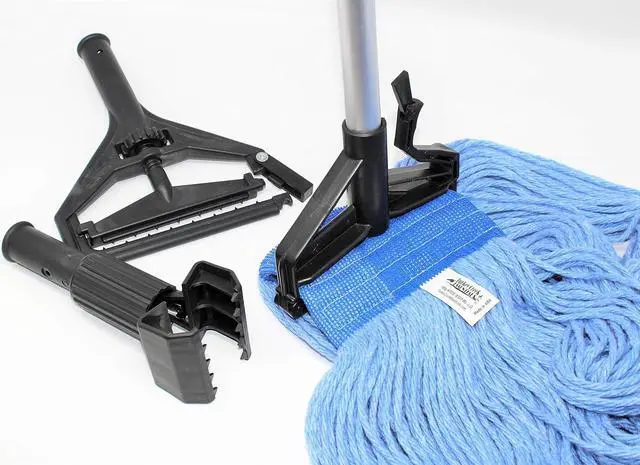 Alt view image 2 of 6 - Turkey Creek Essentials Mop Heads Commercial Grade USA Made Looped End Heavy Duty Large Mop Head of Blue 4-Ply Synthetic Yarn Industrial Wet Mop Head Replacement and String Mop Refills (1, Large)
