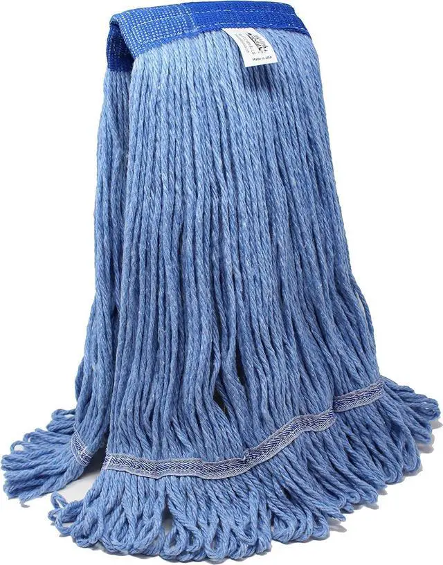 Main image of Turkey Creek Essentials Mop Heads Commercial Grade USA Made Looped End Heavy Duty Large Mop Head of Blue 4-Ply Synthetic Yarn Industrial Wet Mop Head Replacement and String Mop Refills (1, Large)