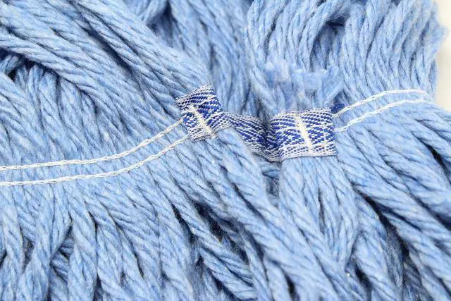 Alt view image 3 of 6 - Turkey Creek Essentials Mop Heads Commercial Grade USA Made Looped End Heavy Duty Large Mop Head of Blue 4-Ply Synthetic Yarn Industrial Wet Mop Head Replacement and String Mop Refills (1, Large)
