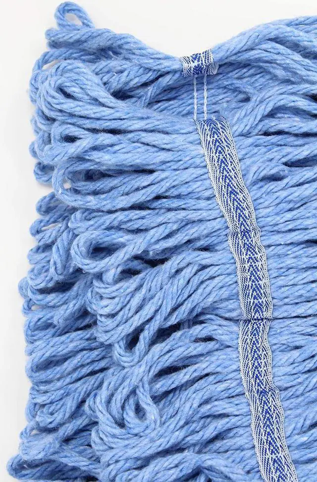 Alt view image 5 of 6 - Turkey Creek Essentials Mop Heads Commercial Grade USA Made Looped End Heavy Duty Large Mop Head of Blue 4-Ply Synthetic Yarn Industrial Wet Mop Head Replacement and String Mop Refills (1, Large)