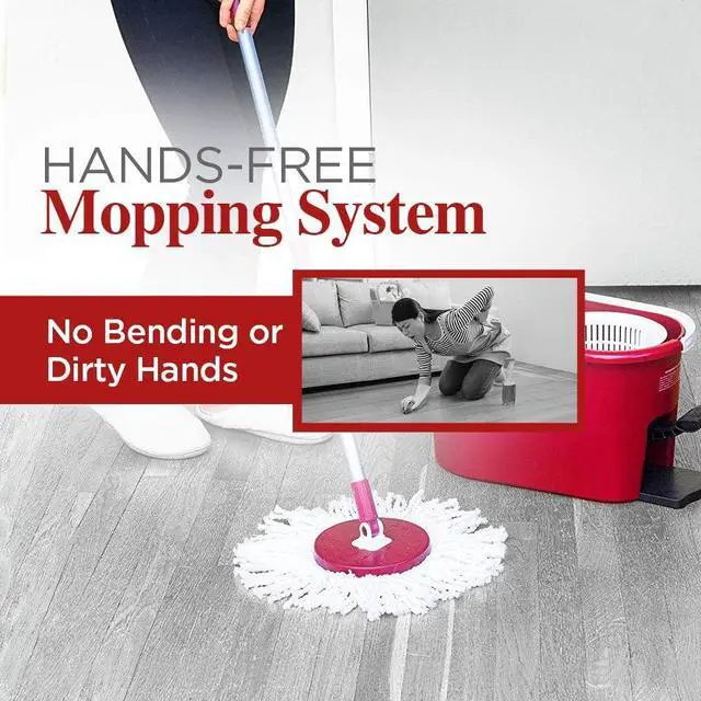 Alt view image 3 of 7 - Fuller Brush Spin Mop Bucket System - Easy Wring, 360° Spin - Streak Free Floor Cleaning - 2 Microfiber Mop Heads  Plus Fullers Double Strength Oil Soap