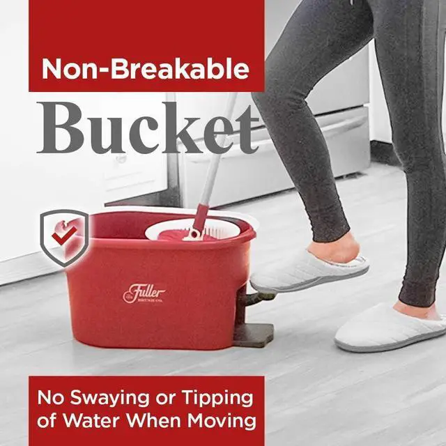 Alt view image 6 of 7 - Fuller Brush Spin Mop Bucket System - Easy Wring, 360° Spin - Streak Free Floor Cleaning - 2 Microfiber Mop Heads  Plus Fullers Double Strength Oil Soap