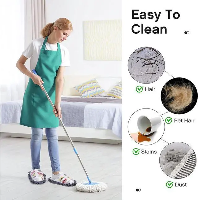 Alt view image 3 of 7 - handrong Mop Slippers 4 Pairs of Dusting Slippers Butterfly Microfiber Mopping Slippers Mop Shoes Cleaning Slippers for Men Women Floor Cleaning Washable