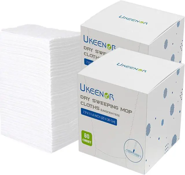 Main image of Dry Mop Refills Sweeper 160 Count Disposable Dusting Cloths Dry Sweeping Refills Dry Duster Cloths Mop Pads Floor Cloth Refills Electrostatic Cloths 7.9"x11.6" Box Packing