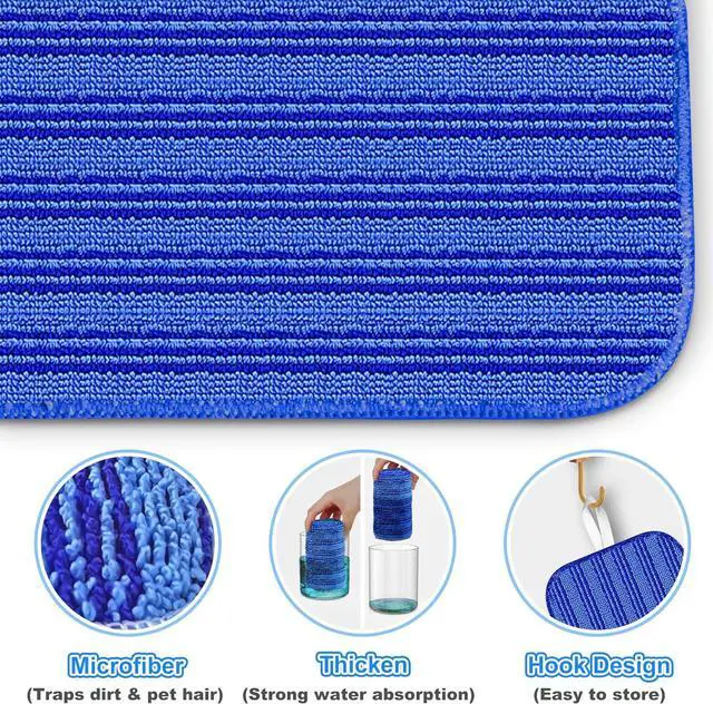 Alt view image 3 of 7 - 16 Pack Disaposable Mop Pads for Swiffer Power Mop, Reusable Mop Pads for Swiffer Power Mop Start Kit & Swiffer Wood Mop Kit Power Mop Replacement Pads Machine Washable Works for All Floor Types