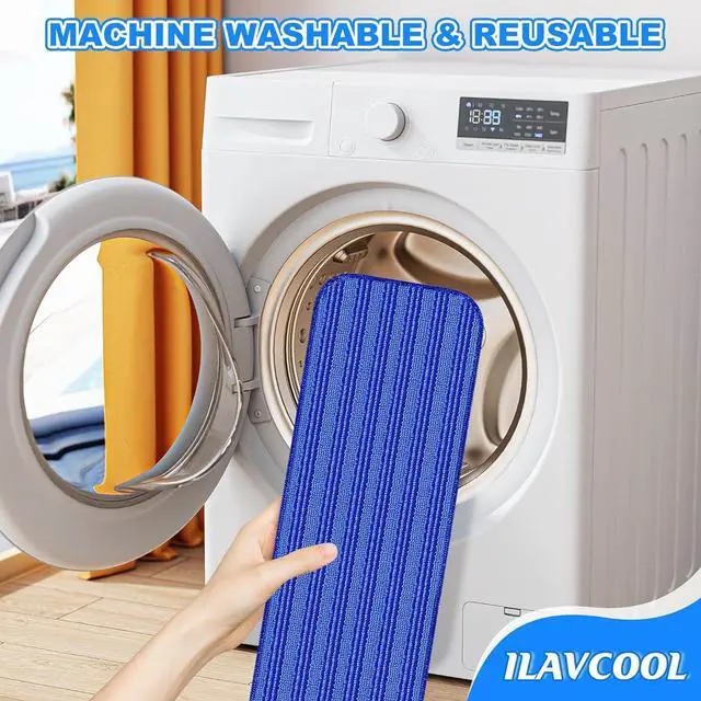 Alt view image 5 of 7 - 16 Pack Disaposable Mop Pads for Swiffer Power Mop, Reusable Mop Pads for Swiffer Power Mop Start Kit & Swiffer Wood Mop Kit Power Mop Replacement Pads Machine Washable Works for All Floor Types