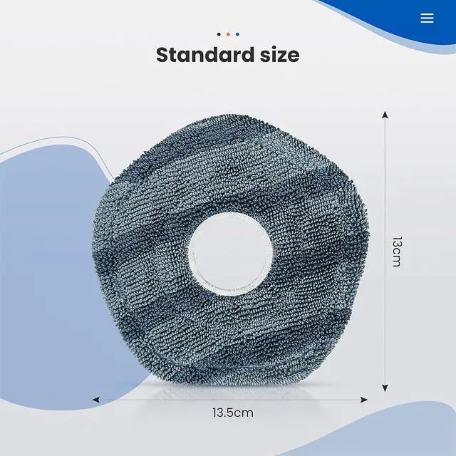 Alt view image 3 of 7 - 8 Pack Mop Pads Compatible with eufy X10 Pro Omni / X9 Pro Robot Vacuum Cleaner, Spin Cleaning Pads Replacement Accessories Set