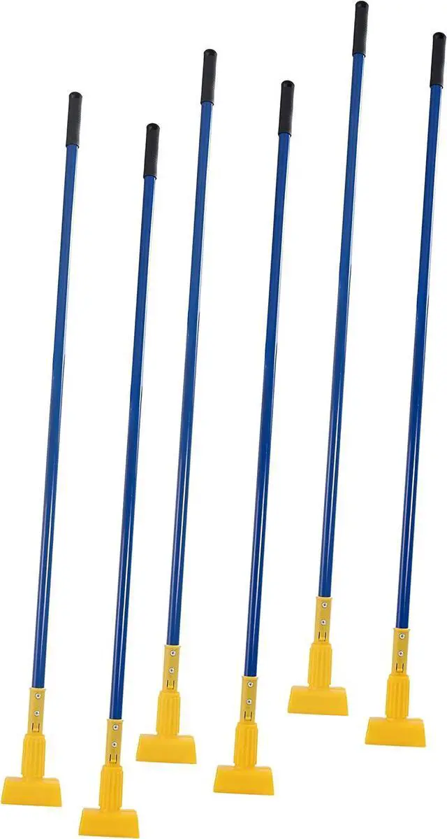 Main image of Matthew Cleaning Commercial Quick-Change Iron Mop Handle for Floor Cleaning Heavy Duty Mop Stick Replacement 60inch Jaw Clamp-Style Wet Mop Handle 6 Packs