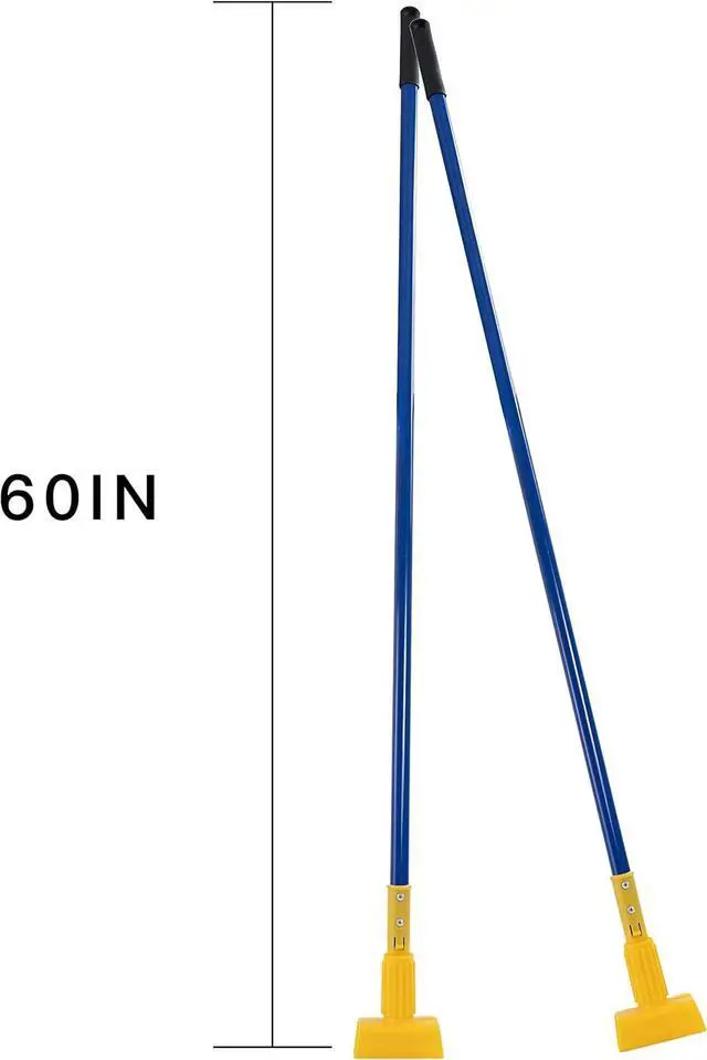 Alt view image 3 of 7 - Matthew Cleaning Commercial Quick-Change Iron Mop Handle for Floor Cleaning Heavy Duty Mop Stick Replacement 60inch Jaw Clamp-Style Wet Mop Handle 6 Packs
