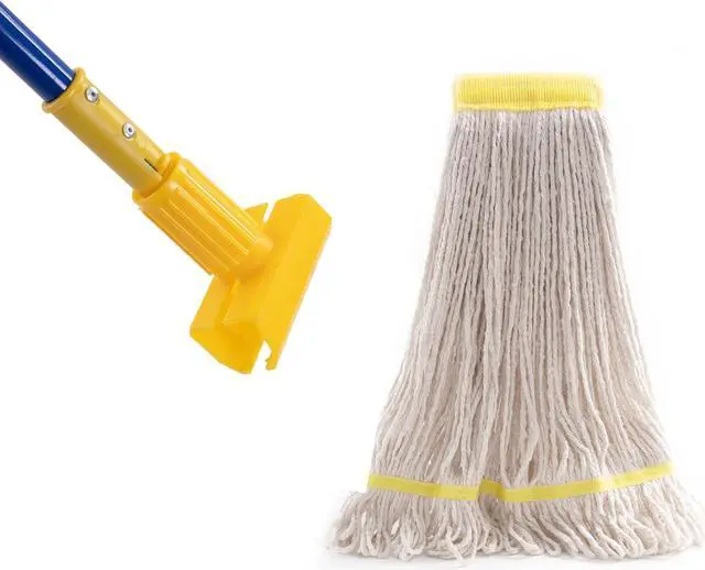 Alt view image 6 of 7 - Matthew Cleaning Commercial Quick-Change Iron Mop Handle for Floor Cleaning Heavy Duty Mop Stick Replacement 60inch Jaw Clamp-Style Wet Mop Handle 6 Packs