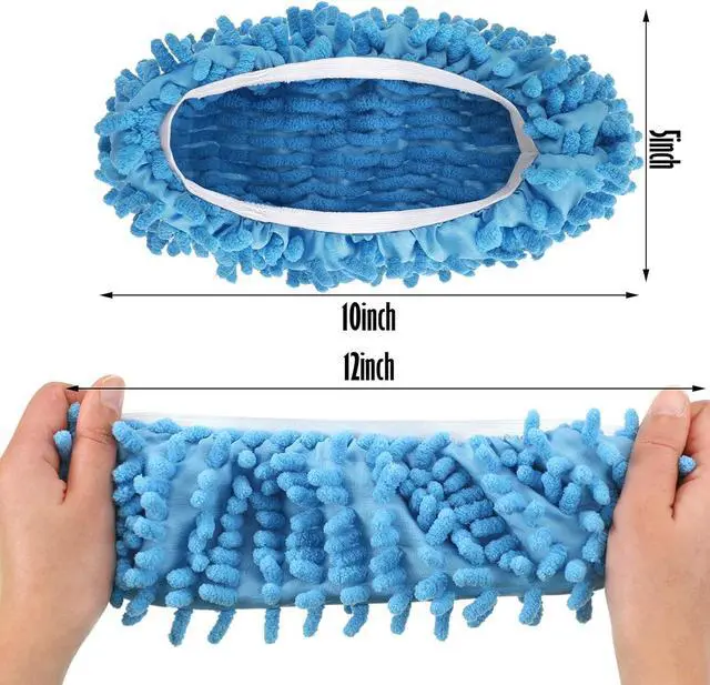 Alt view image 3 of 7 - CHENGU Mop Slippers Cover for Floor Microfiber Cleaning House Dust Mop Socks Soft Washable Reusable Foot Socks Floor Dirt Hair Cleaner for Bathroom Office Kitchen House(5 Colors, 20 Pcs)