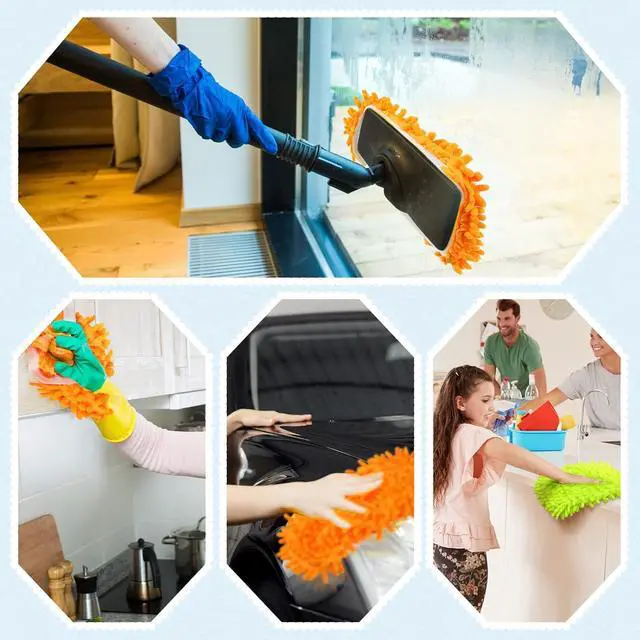 Alt view image 6 of 7 - CHENGU Mop Slippers Cover for Floor Microfiber Cleaning House Dust Mop Socks Soft Washable Reusable Foot Socks Floor Dirt Hair Cleaner for Bathroom Office Kitchen House(5 Colors, 20 Pcs)
