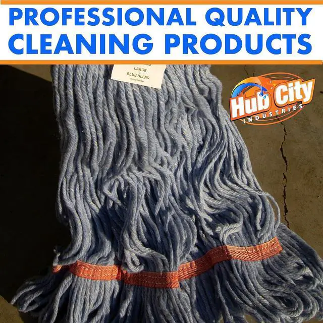 Alt view image 5 of 5 - Cotton/Synthetic Wet Mop Head, Cleaning Supplies, Replacement Looped End Mop Head, High Absorbency, High Tensile Strength, Launderable, Medium Size, Blue (Pack of 3)