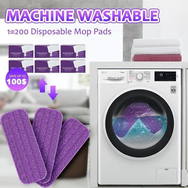Alt view image 2 of 6 - 6-Pack Reusable Thicken & Absorbent Refill Pads Compatible for Swiffer PowerMop, Power Mop Pads Refill Replacement Pads for Power Mop, Machine Washable Perfectly Fits for All Floor Types