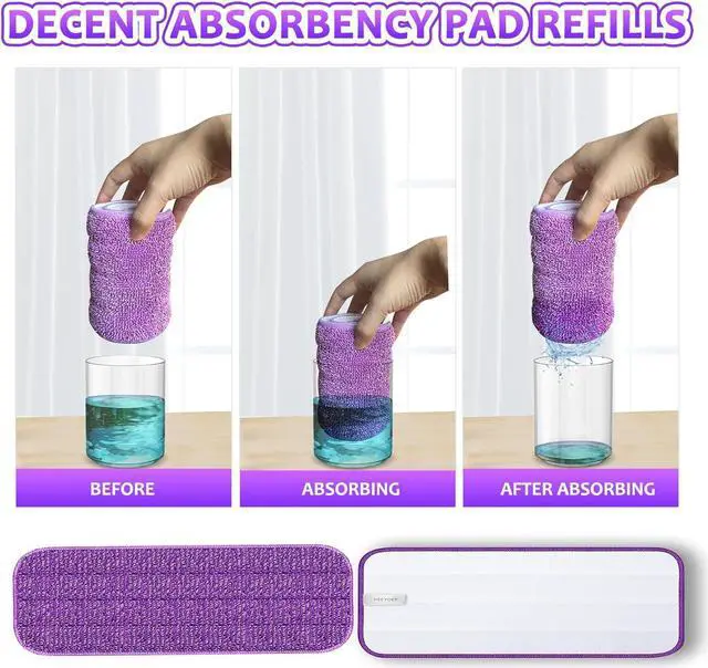 Alt view image 3 of 6 - 6-Pack Reusable Thicken & Absorbent Refill Pads Compatible for Swiffer PowerMop, Power Mop Pads Refill Replacement Pads for Power Mop, Machine Washable Perfectly Fits for All Floor Types