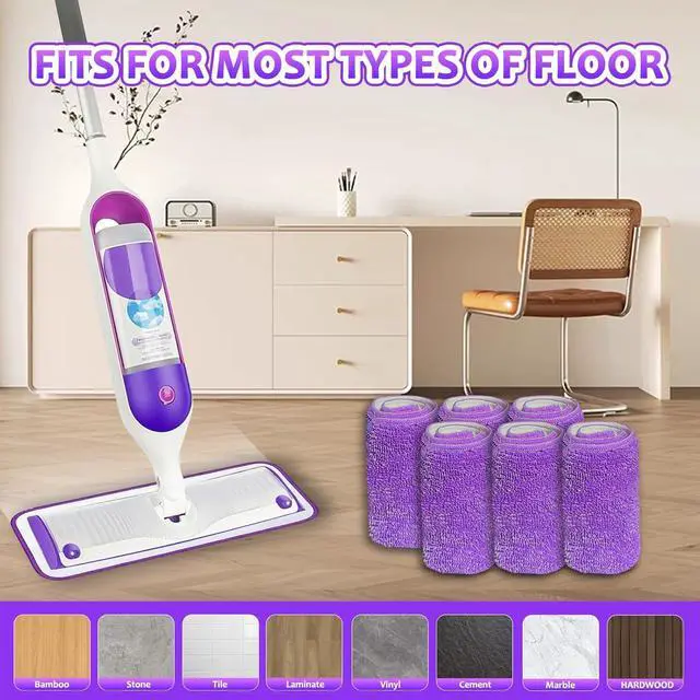 Alt view image 6 of 6 - 6-Pack Reusable Thicken & Absorbent Refill Pads Compatible for Swiffer PowerMop, Power Mop Pads Refill Replacement Pads for Power Mop, Machine Washable Perfectly Fits for All Floor Types