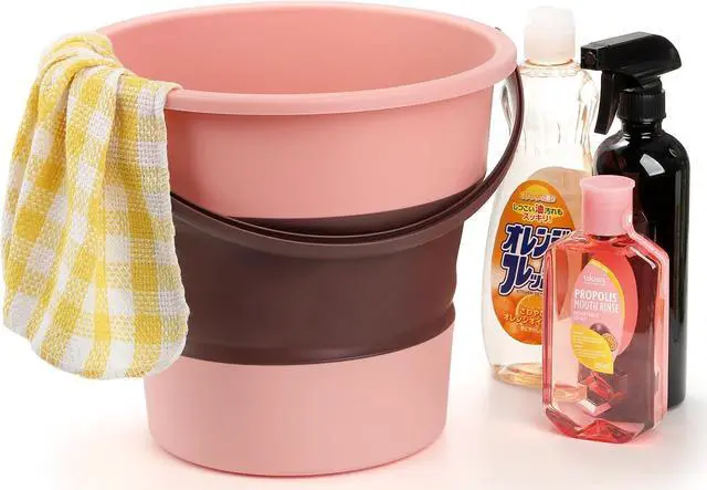 Alt view image 3 of 7 - 3 Pack Collapsible Plastic Bucket, 2.6 Gallon/10L Foldable Round Tub with Handle, Folding Portable Fishing Water Pail, Space Saving Outdoor Waterpot for Garden Camping Car Mop Cleaning Beach