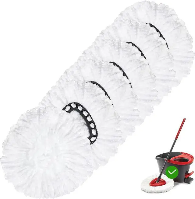 Main image of 6 Pack Spin Mop Replacement Head Mop Refill Compatible with Ocedar Triangle Swivel Mops Microfiber Swivel Mop Refill,Deep Clean,Machine Washable and Easy to Replace