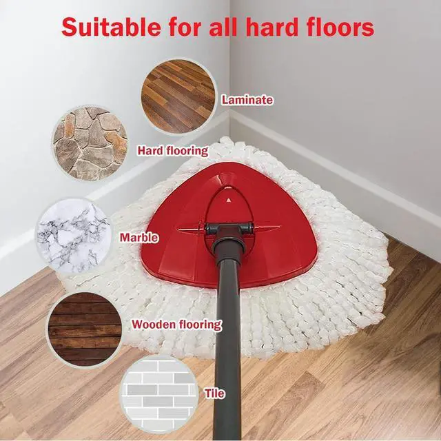Alt view image 3 of 7 - 6 Pack Spin Mop Replacement Head Mop Refill Compatible with Ocedar Triangle Swivel Mops Microfiber Swivel Mop Refill,Deep Clean,Machine Washable and Easy to Replace