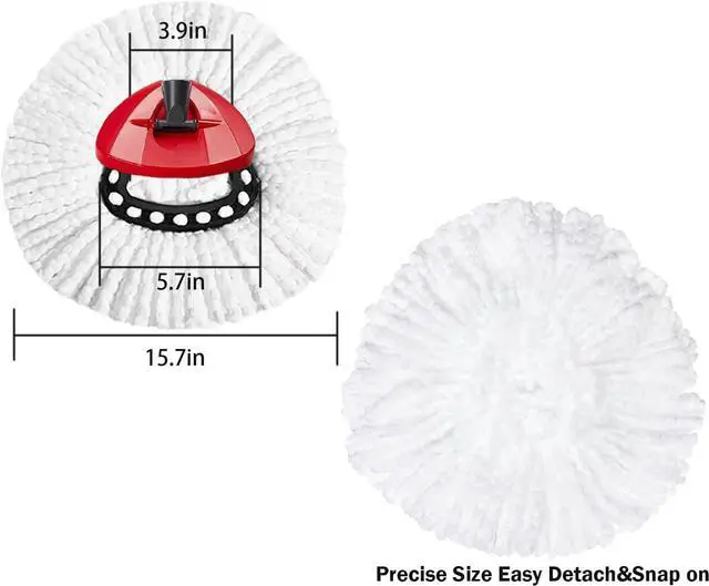 Alt view image 5 of 7 - 6 Pack Spin Mop Replacement Head Mop Refill Compatible with Ocedar Triangle Swivel Mops Microfiber Swivel Mop Refill,Deep Clean,Machine Washable and Easy to Replace