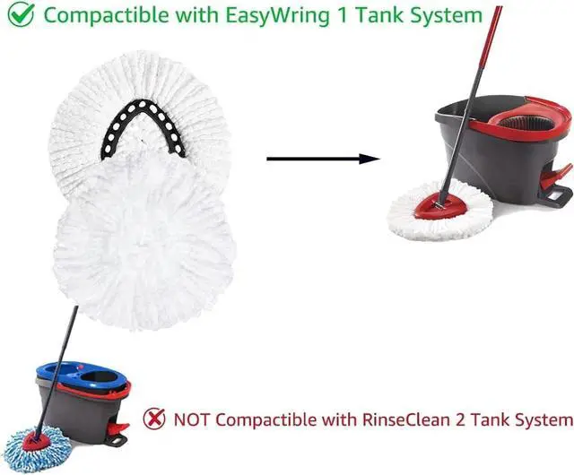 Alt view image 6 of 7 - 6 Pack Spin Mop Replacement Head Mop Refill Compatible with Ocedar Triangle Swivel Mops Microfiber Swivel Mop Refill,Deep Clean,Machine Washable and Easy to Replace