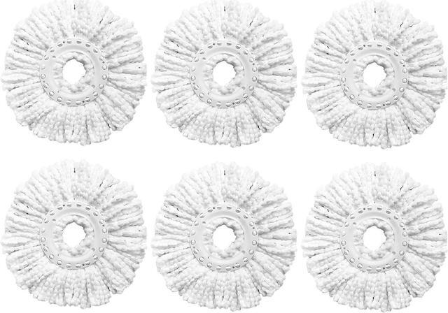 Main image of 6 Pack Spin Mop Replacement Heads Compatible with Hurricane, Mopnado, Casabella and Other Standard Size Spin Mop, Easy to Clean and Durable Microfiber Spin Mop Refills, Mops Head for Floor Cleaning