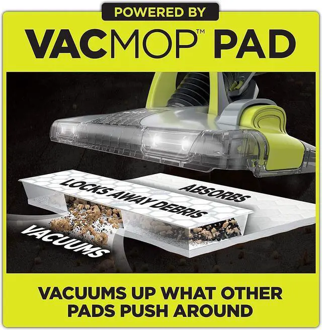 Alt view image 2 of 7 - Shark VACMOP Disposable Hard Floor Vacuum and Mop Pad Refills, Absorbent & Durable Mop Pad Refills, Easy-to-Use for Floors (60 ct.)
