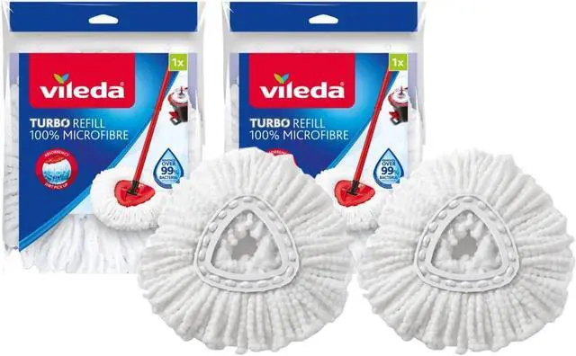 Main image of Vileda EasyWring and Clean Turbo Classic Microfibre Mop Refill Head, Pack of 2