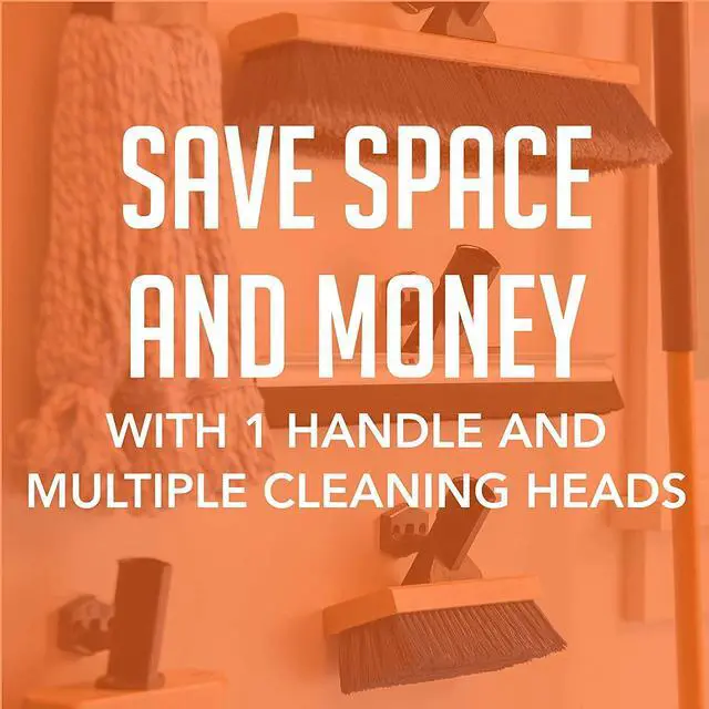Alt view image 7 of 7 - SWOPT Premium Multi-Surface Angle Broom, Cotton Mop + 48 & 60" EVA Foam Comfort Grip Wooden Handles, Combo  Cleaning Heads with Long Handles Interchangeable with All SWOPT Cleaning Products