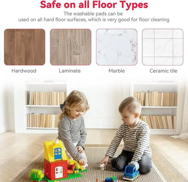 Alt view image 5 of 7 - 16.5 inch Microfiber Mop Pads for Rubbermaid Reveal Spray Mop and Any 16.5" Flat Mop - 10 Pack 13''-15'' Spray Mop Pad Reusable Washable Replacement Refills - Red & Grey