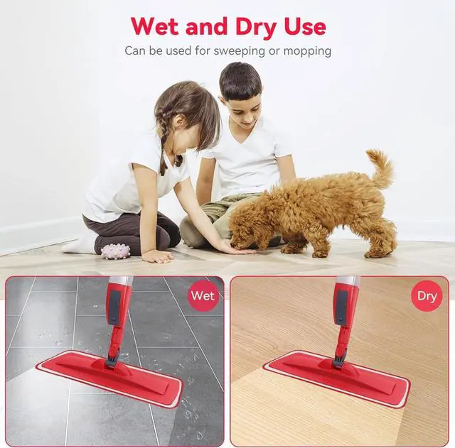 Alt view image 6 of 7 - 16.5 inch Microfiber Mop Pads for Rubbermaid Reveal Spray Mop and Any 16.5" Flat Mop - 10 Pack 13''-15'' Spray Mop Pad Reusable Washable Replacement Refills - Red & Grey