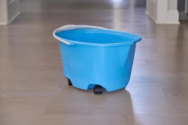 Alt view image 4 of 4 - Quickie® Ez-Glide Bucket On Wheels, 5 Qt, Blue 20000ZQK - 1 Each