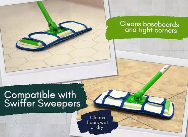 Alt view image 3 of 6 - 18" Microfiber Mop Pads with Straps 3-Pack (X-Large)